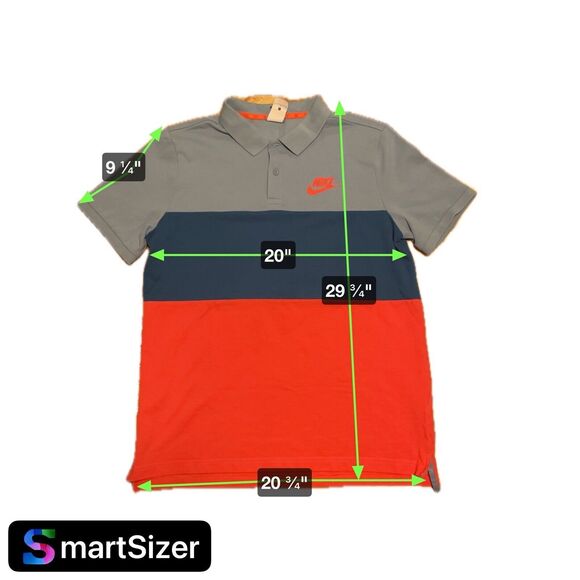 Nike 3 Tone Striped Short Sleeve Polo Shirt Men's Large Blue/Red Color Block - Picture 8 of 8